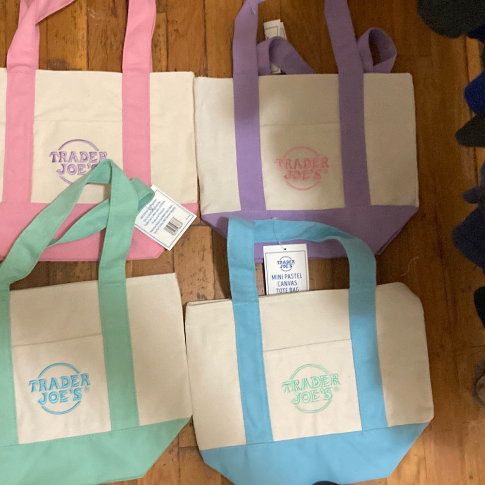 Trader Joe's Canvas Tote Bags - Multicolor Set